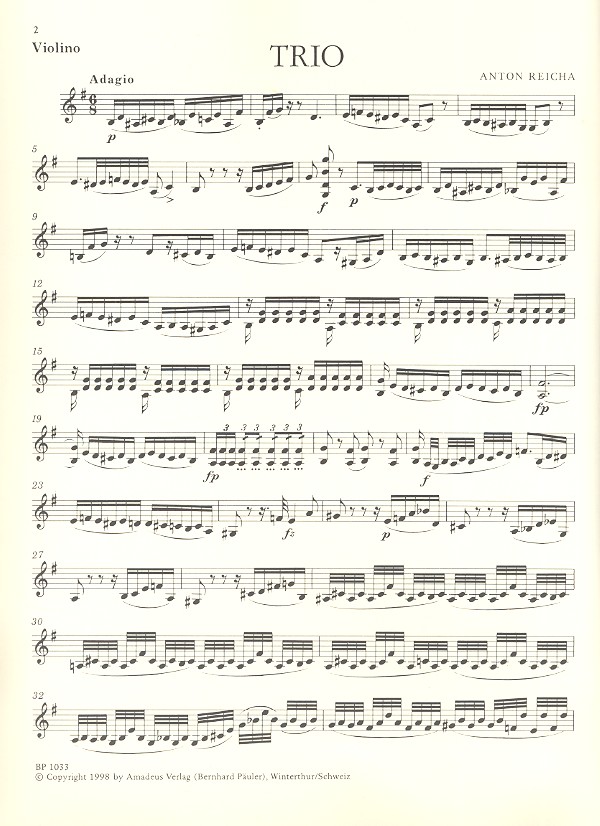 Trio G-Dur für Flöte, Violine und