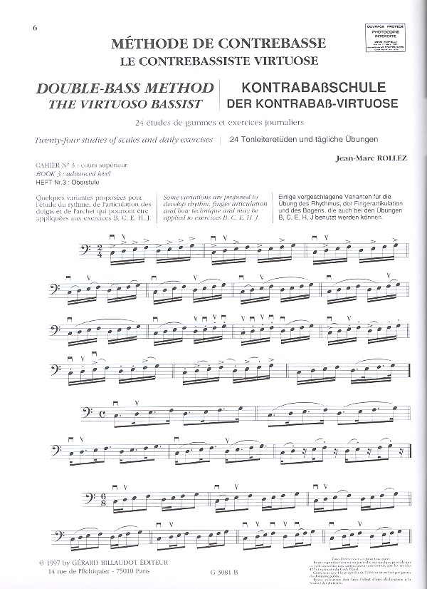 Méthode de contrebasse vol.3