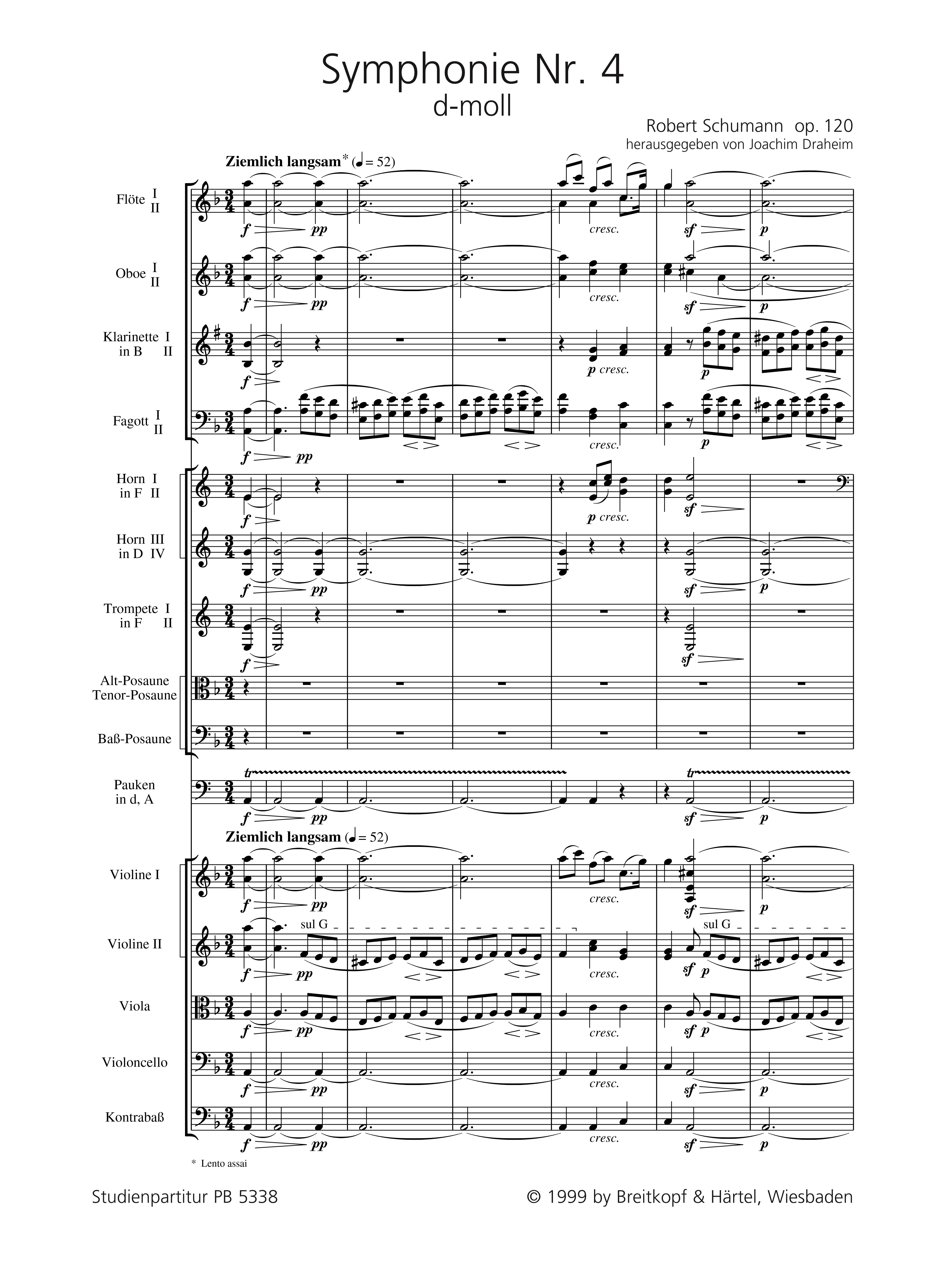 Sinfonie d-Moll Nr.4 op.120 in der Fassung von 1851