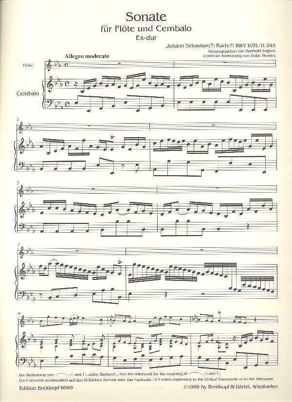 Sonate Es-Dur BWV1031