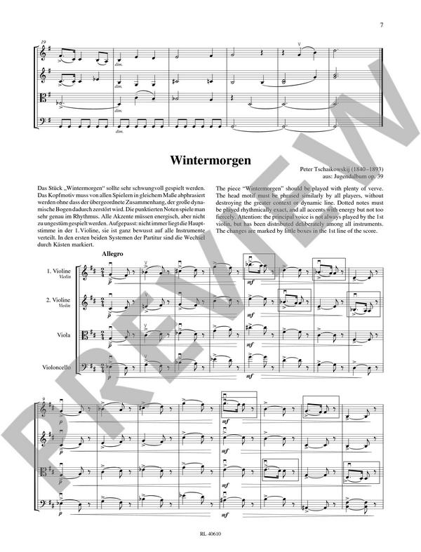 Beginn zu viert - Erstes Streichquartettspiel