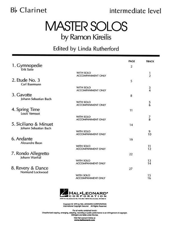 Master Solos (+CD) Clarinet and piano