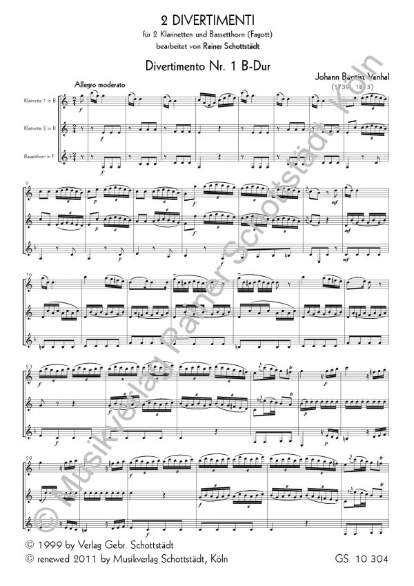 2 Divertimenti für 2 Klarinetten