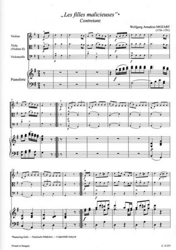 Musik für Klavierquartett für Anfänger
