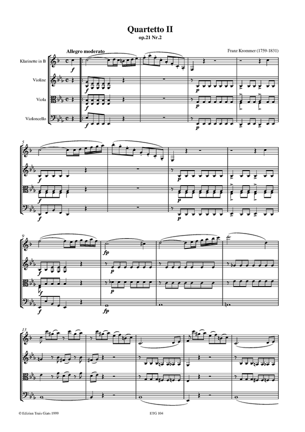 Quartett Es-Dur Nr.2 op.21,2