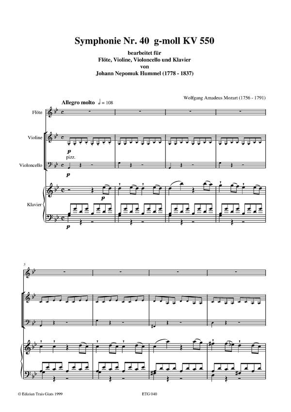 Sinfonie g-Moll Nr.40 KV550