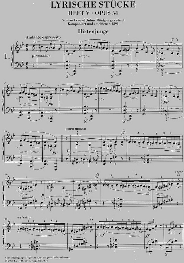 Lyrische Stücke op.54 Band 5