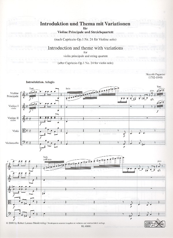 Introduktion und Thema mit Variationen nach op.1,24