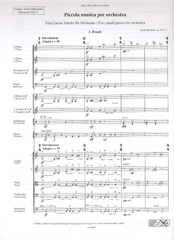 Piccola musica per orchestra op.8 5 kleine Stücke
