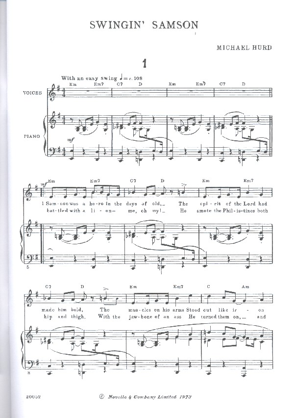 Swingin' Samson for unison chorus