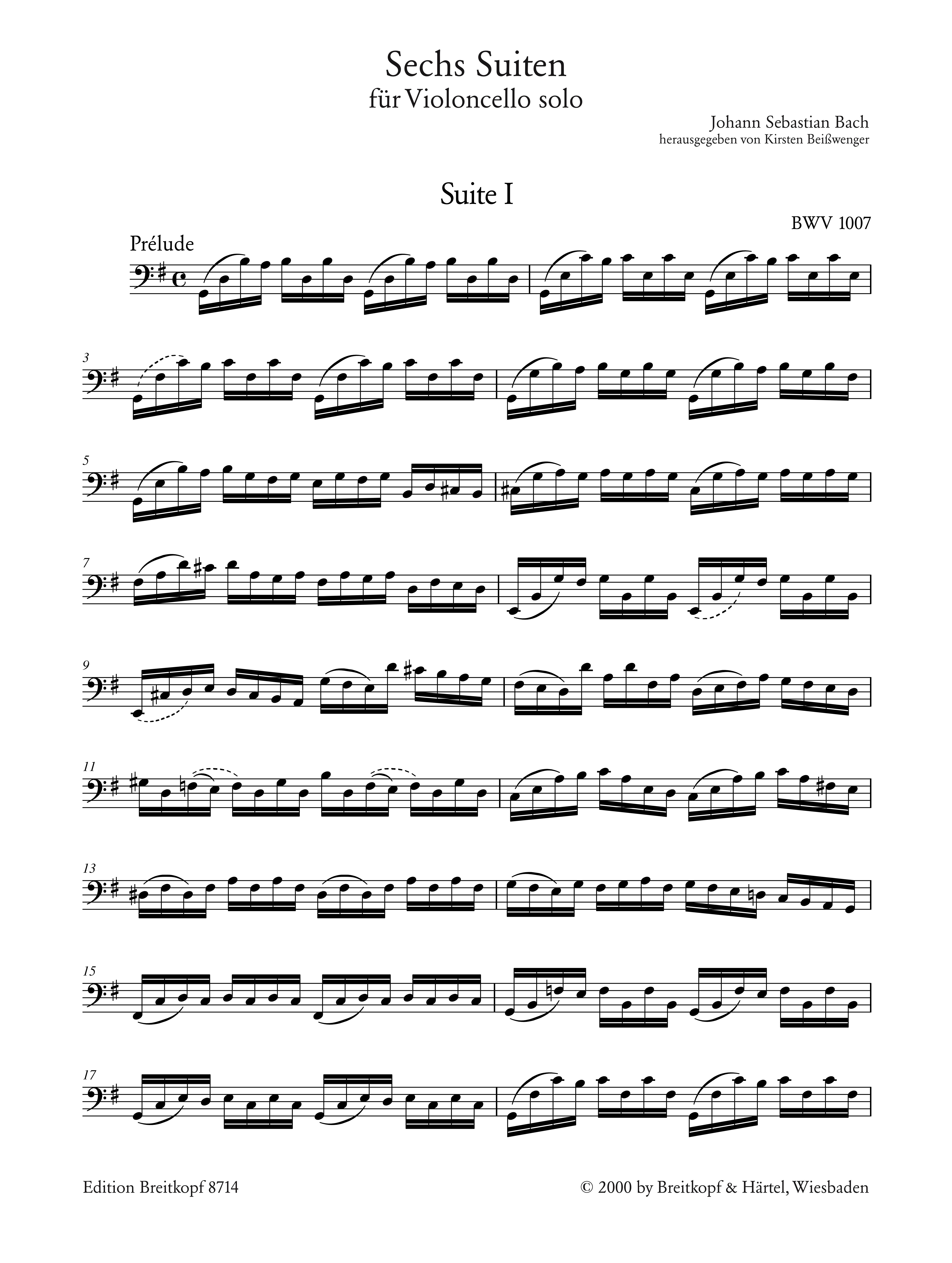 6 Suiten BWV1007-1012