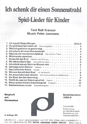 Ich schenk dir einen Sonnenstrahl