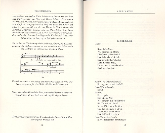 Hänsel und Gretel Textbuch,