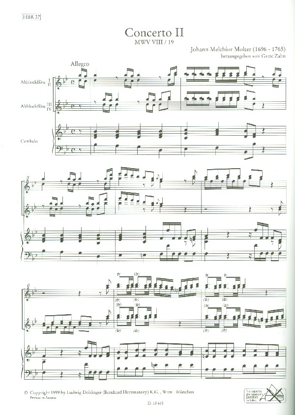 Konzert B-Dur MWV8,19 für