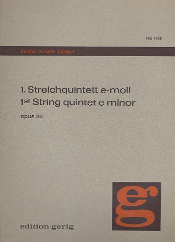 Quintett e-Moll Nr.1 op.20 für 2 Violinen,