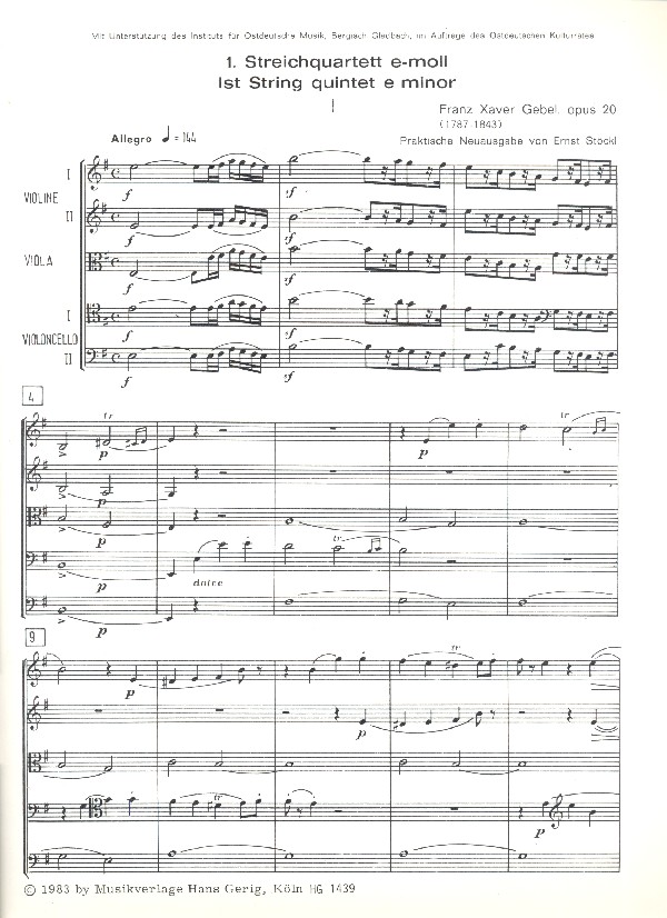 Quintett e-Moll Nr.1 op.20 für