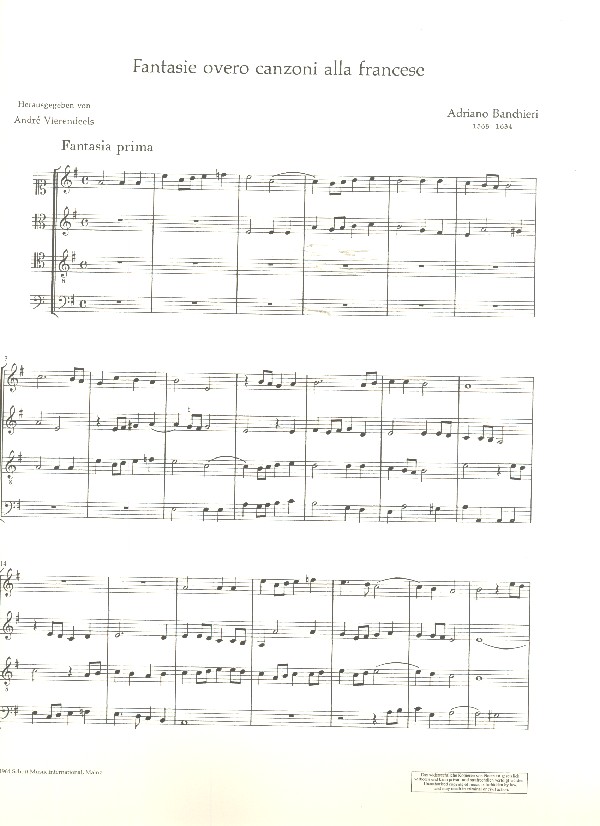 Fantasie overo canzoni alla francese