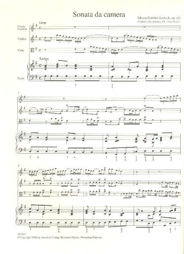 Sonata da camera G-Dur op.1,2