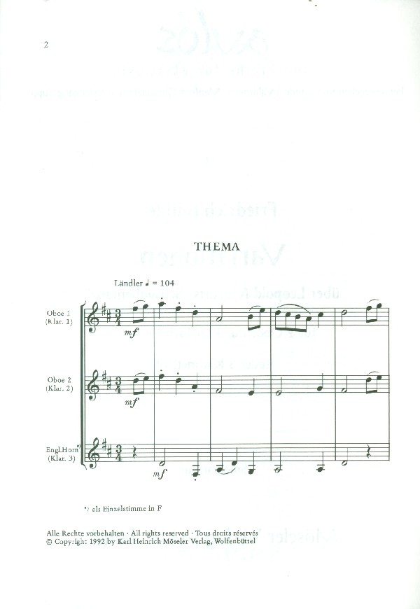 Variationen über Leopold Mozarts Schwabentanz