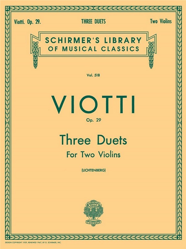 3 Duets op.29 for 2 violins