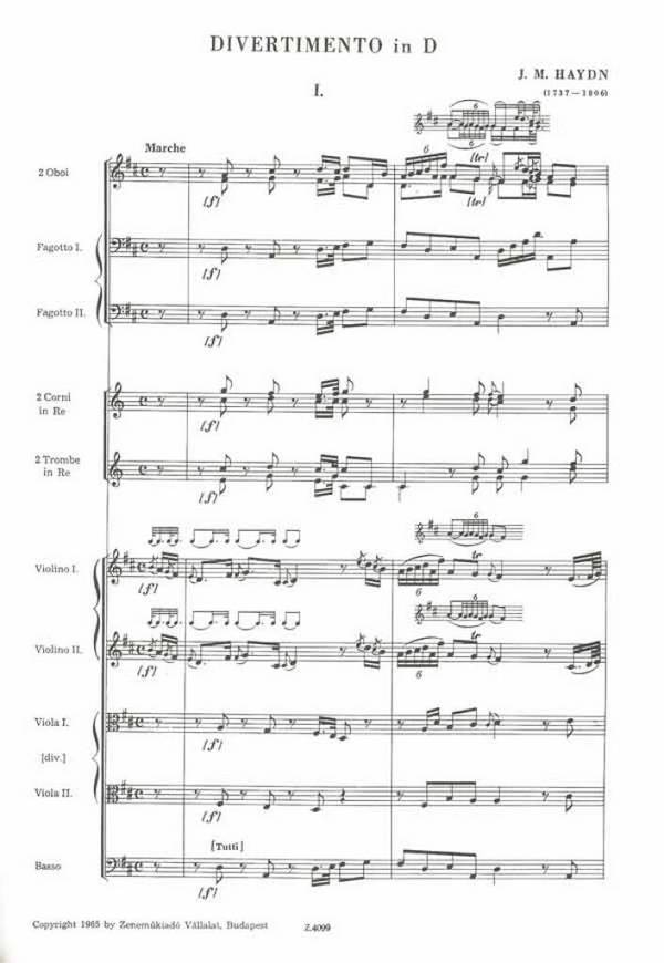DIVERTIMENTO D-DUR FUER ORCHESTER