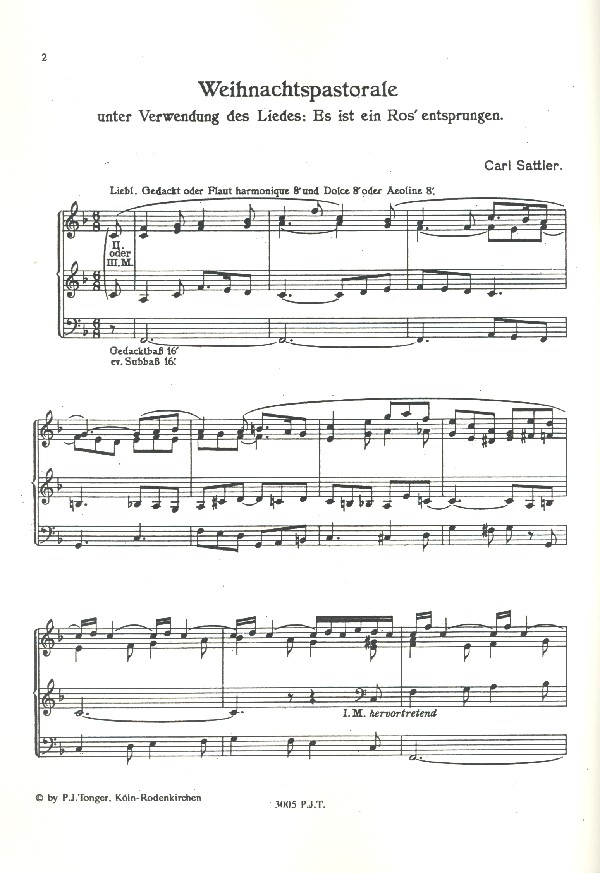 Weihnachtspastorale über Es ist ein