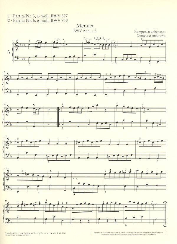 Clavierbüchlein der Anna Magdalena Bach