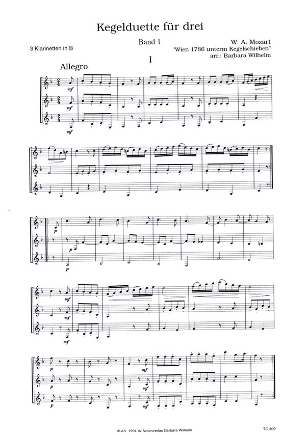 Kegelduette für drei Band 1