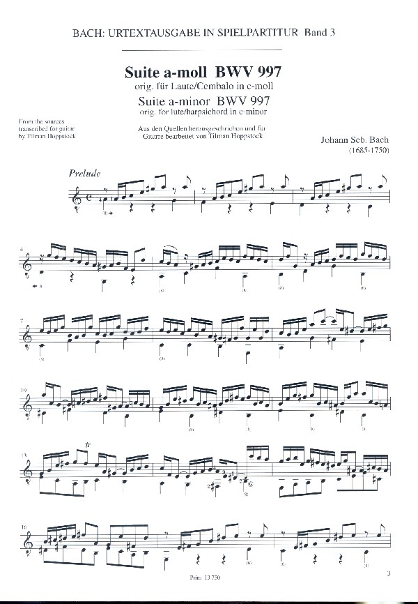Suite a-Moll BWV997