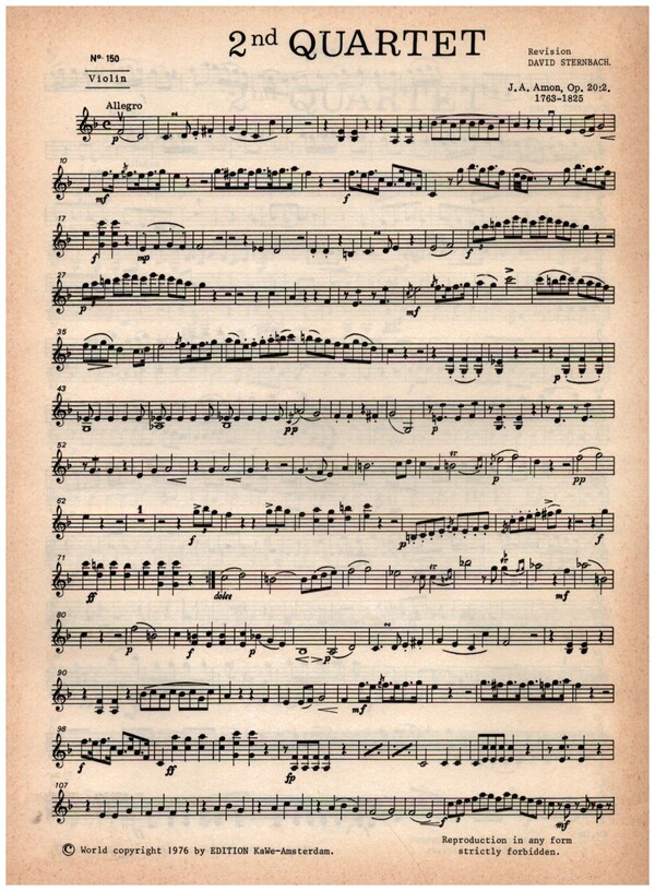 Quartett op.20,2 für Horn und