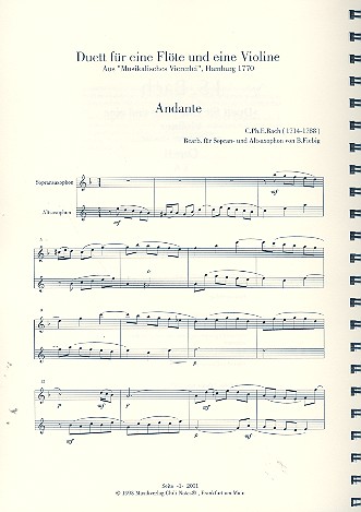 Duett für eine Flöte und eine Violine