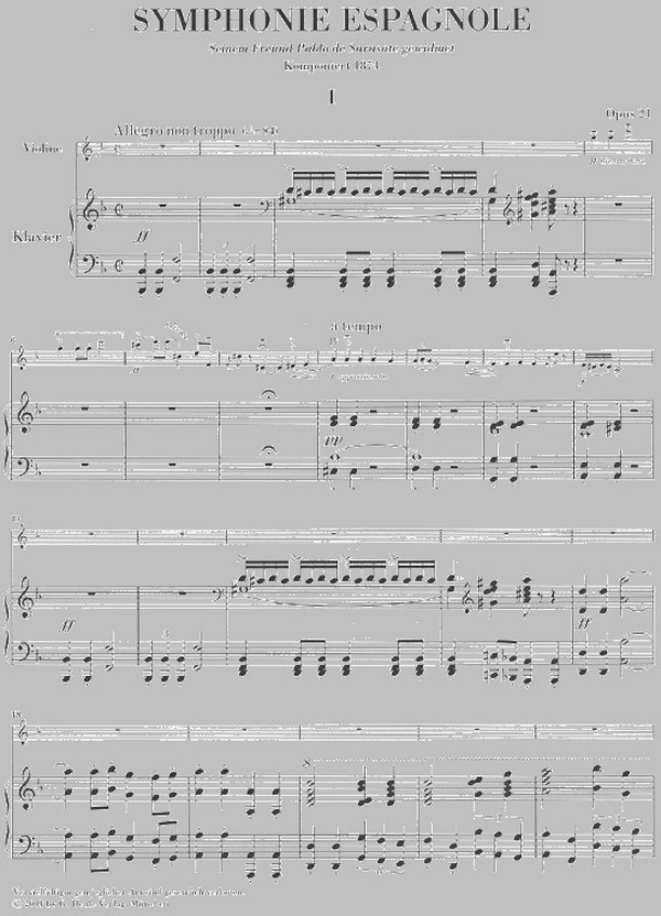 Symphonie espagnole op.21 für Violine und Orchester