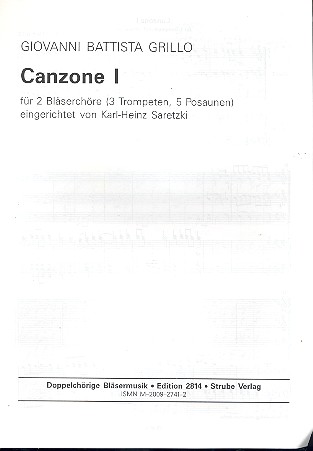 Canzone 1 für 3 Trompeten und