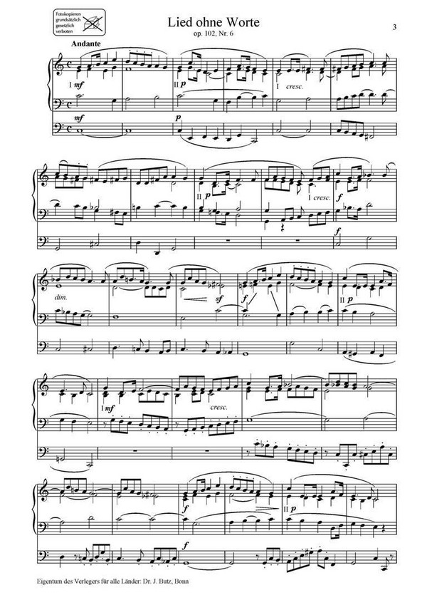 Lieder ohne Worte (Auswahl)