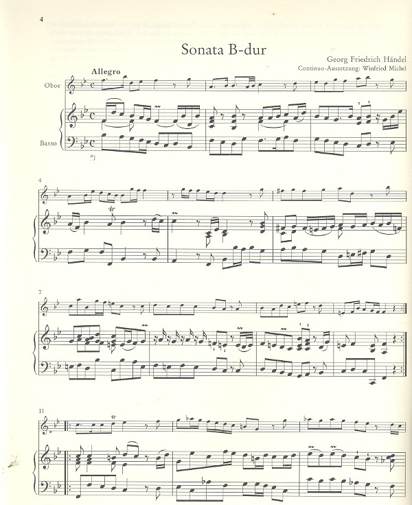 4 Sonaten für Oboe und Bc