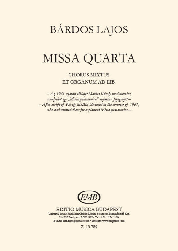 Missa quarta für gem Chor