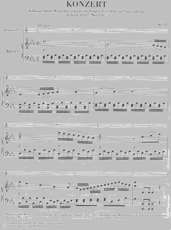 Konzert Es-Dur Nr.2 KV417 für Horn und Orchester