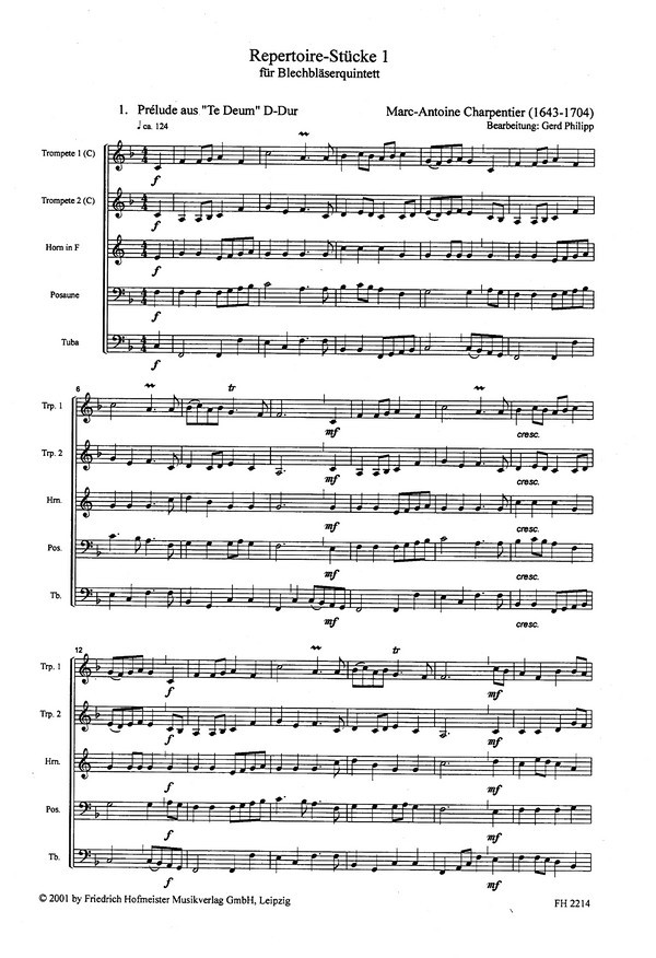 Repertoire-Stücke Band 1 für 2 Trompeten,