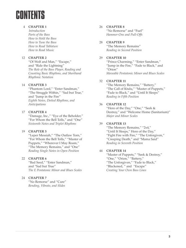 Learn to play Bass with Metallica (+Online Audio)