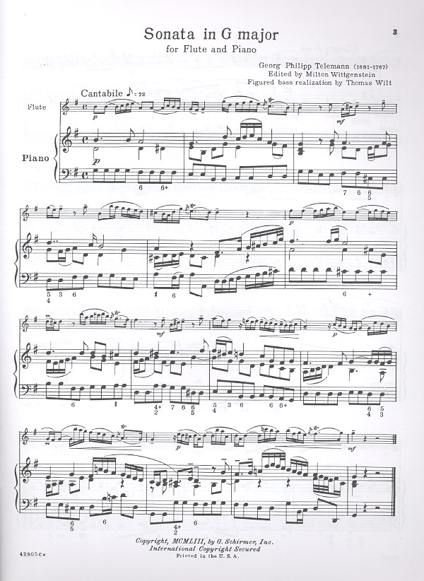 4 Sonatas for flute and piano