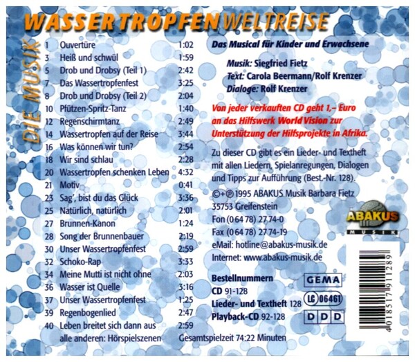 Wassertropfenweltreise CD