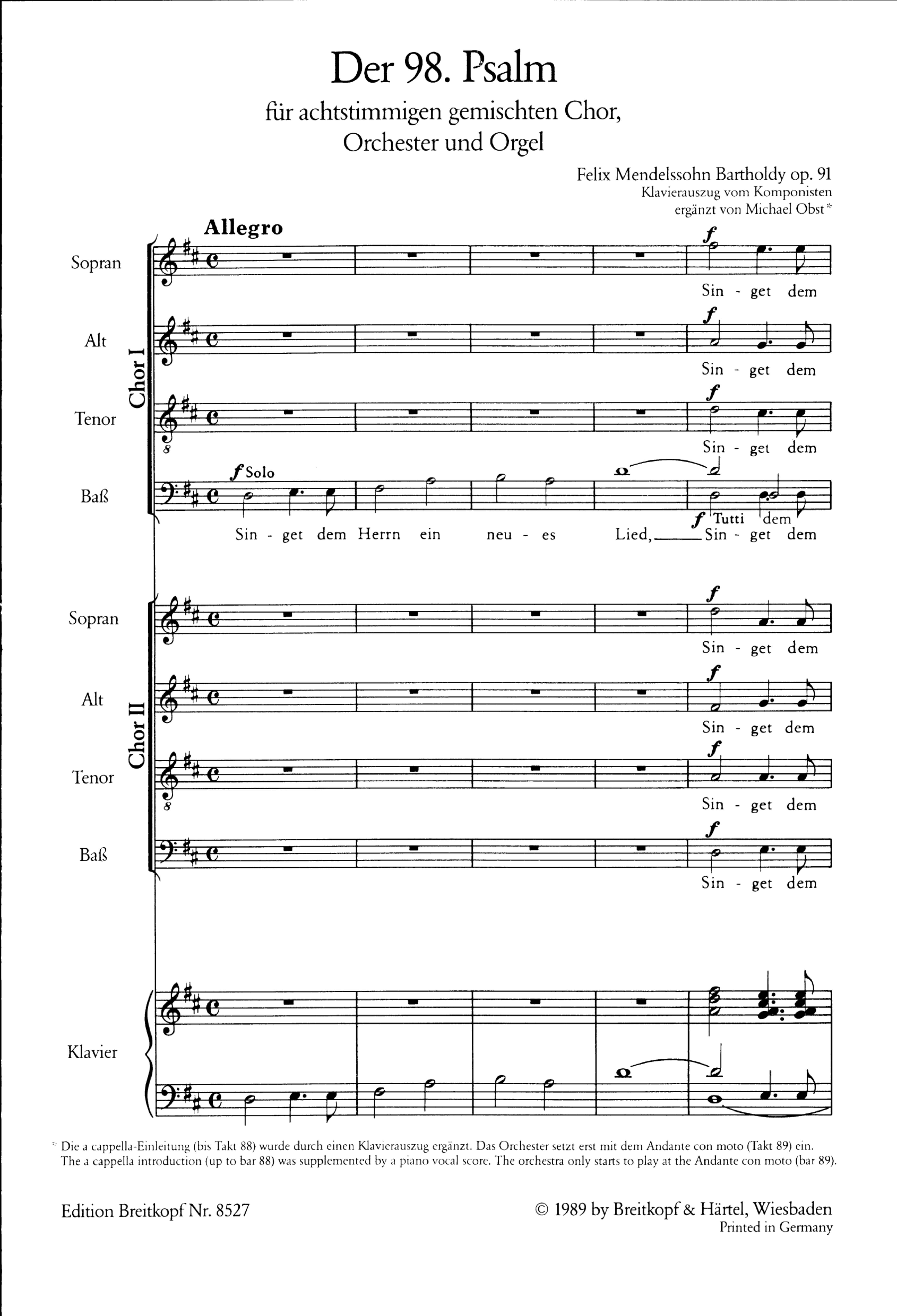 Der 98. Psalm op.91