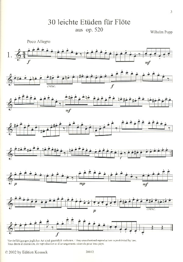 30 leichte Etüden aus op.520