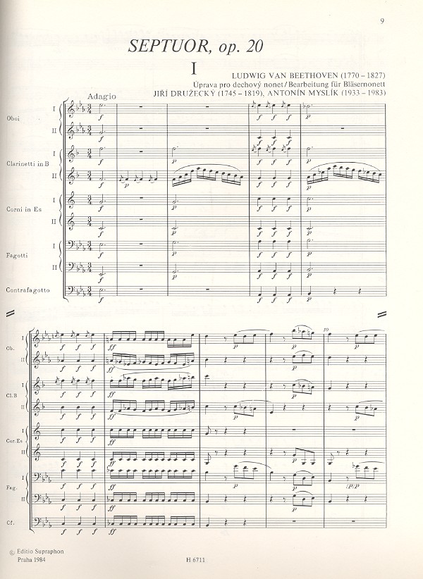 Septett op.20 für 2 Oboen,