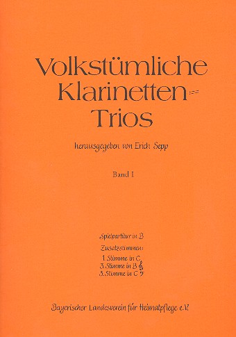 Volkstümliche Klarinettentrios Band 1