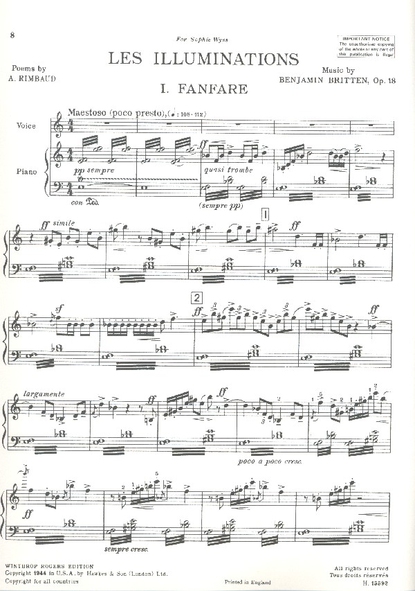 Les illuminations de Rimbaud op.18