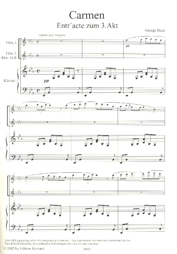 Entr'acte zum 3. Akt aus 'Carmen'
