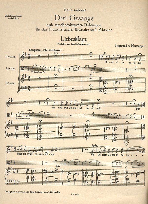 3 Gesänge nach mittelhochdeutschen Dichtungen