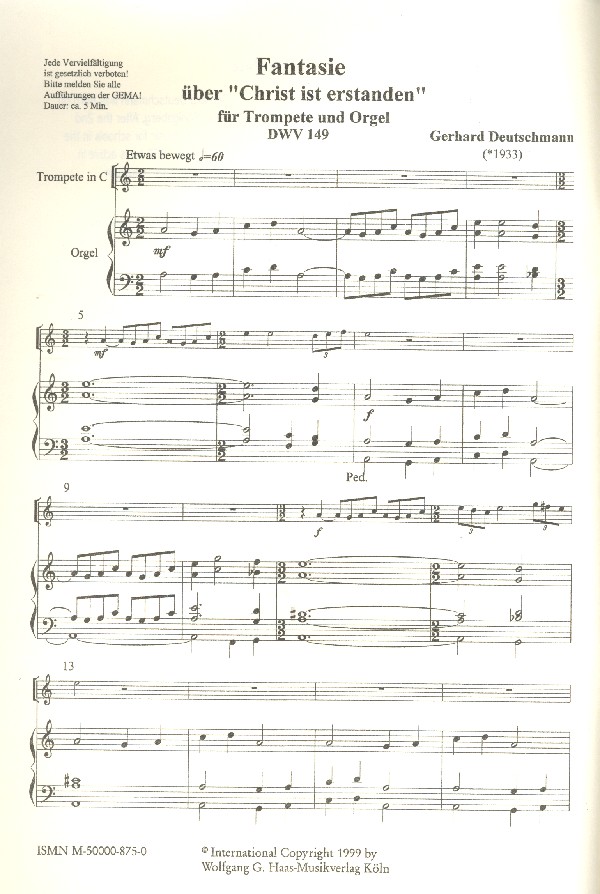 Fantasie über Christ ist erstanden DWV149