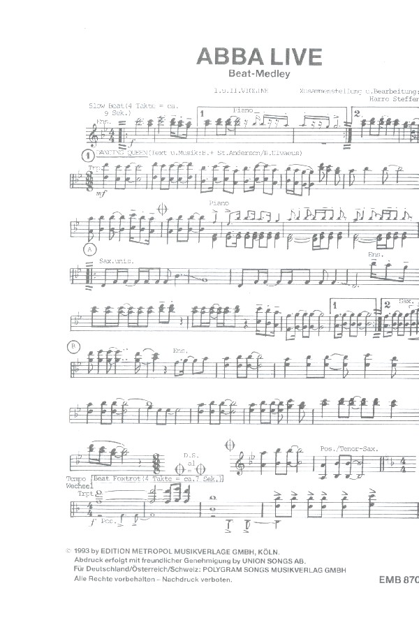 Abba live Beat-Medley - Sen-Sax-Ionell: